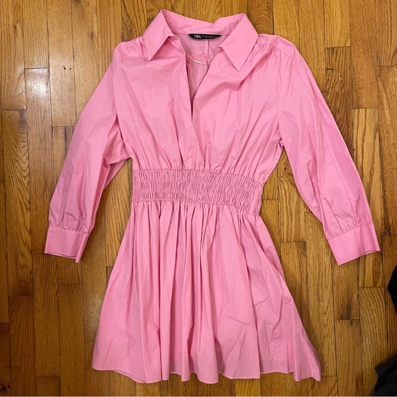 ZARA pink poplin mini dress with collar 🩷 - Picture 3 of 3